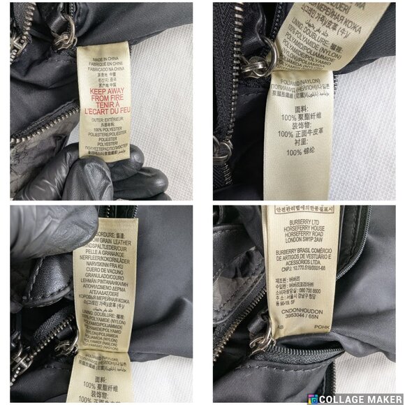 Auth BURBERRY Black/Gray Supernova Check Nylon Buckleigh Tote Bag - Picture 5 of 12